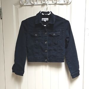 Urban Star Child Large Dark Blue Rodeo  Cropped Denim Jacket Lobg Sleeve